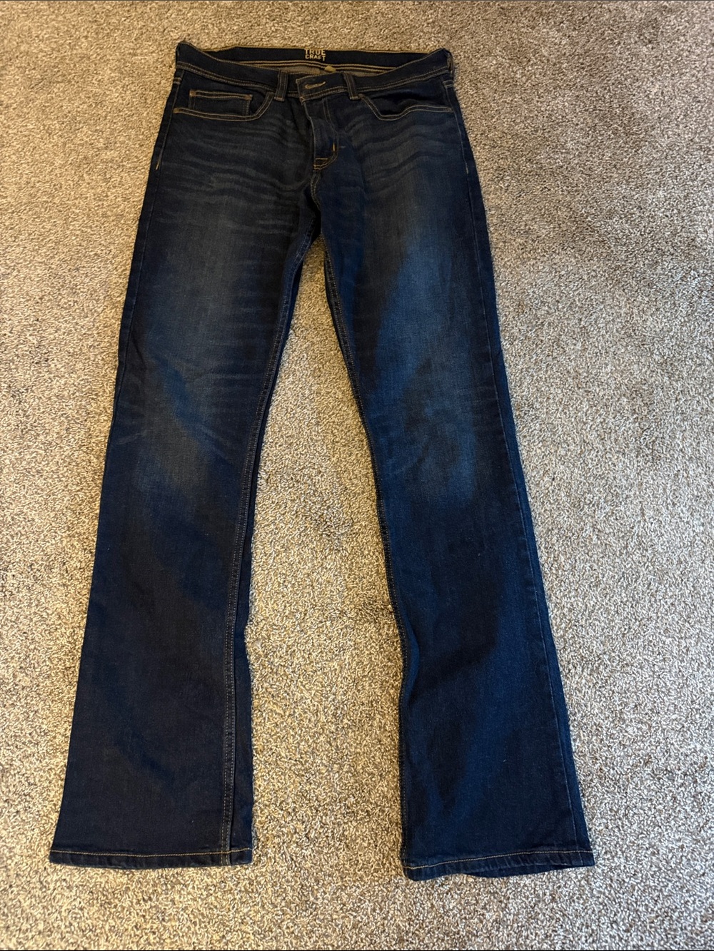 True Craft Men's Straight Dark Indigo Jeans